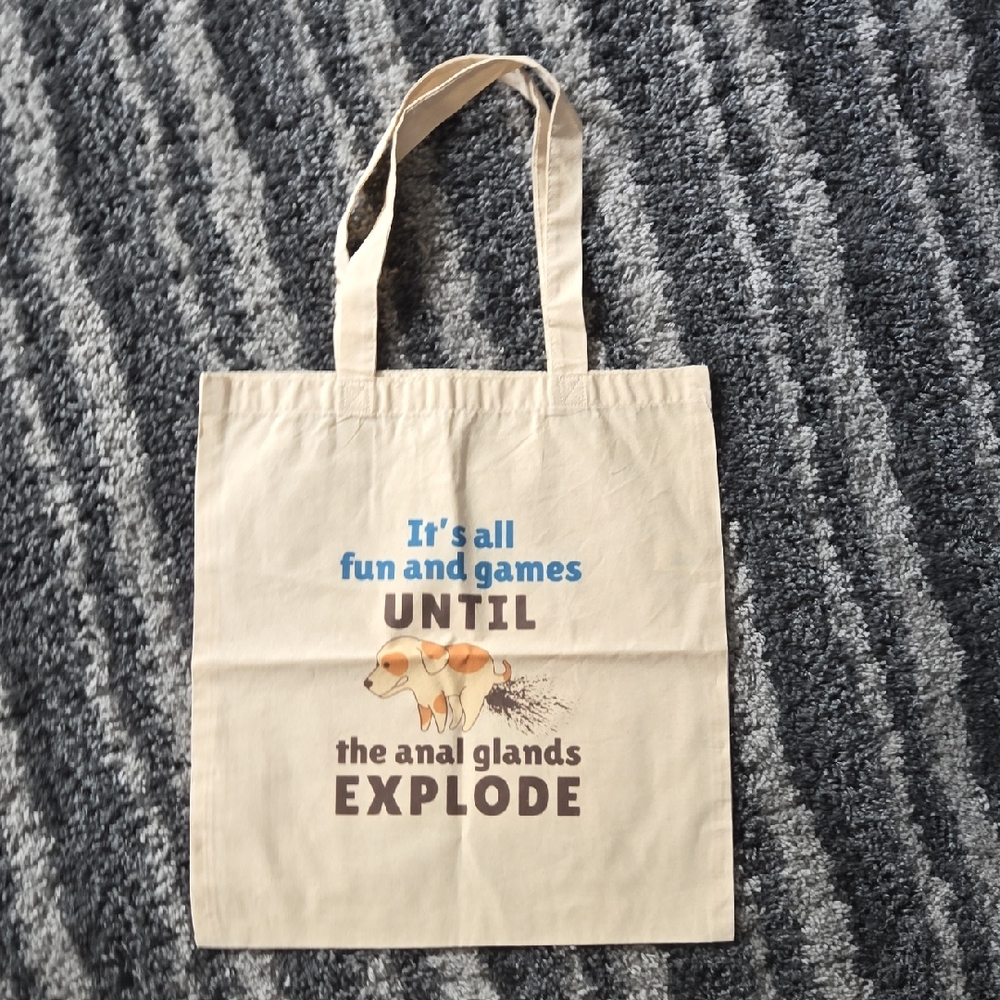Beige Tote Bag with Veterinary Humor